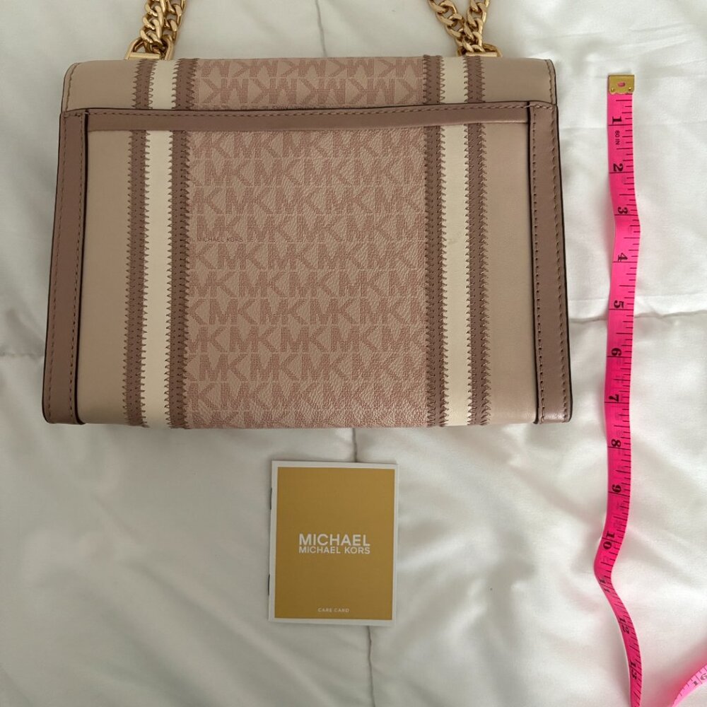 Michael Kors Rose Signature Coated Canvas and Leather Whitney Shoulder Bag - Picture 11 of 14